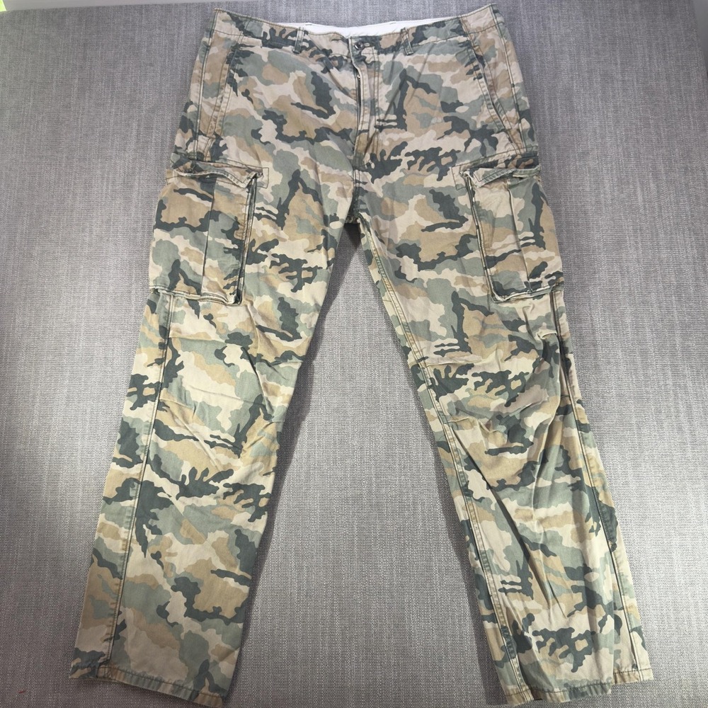 Levi's Pants Mens 38x32 Multicolor Camo Cargo Canvas Army Straight Leg